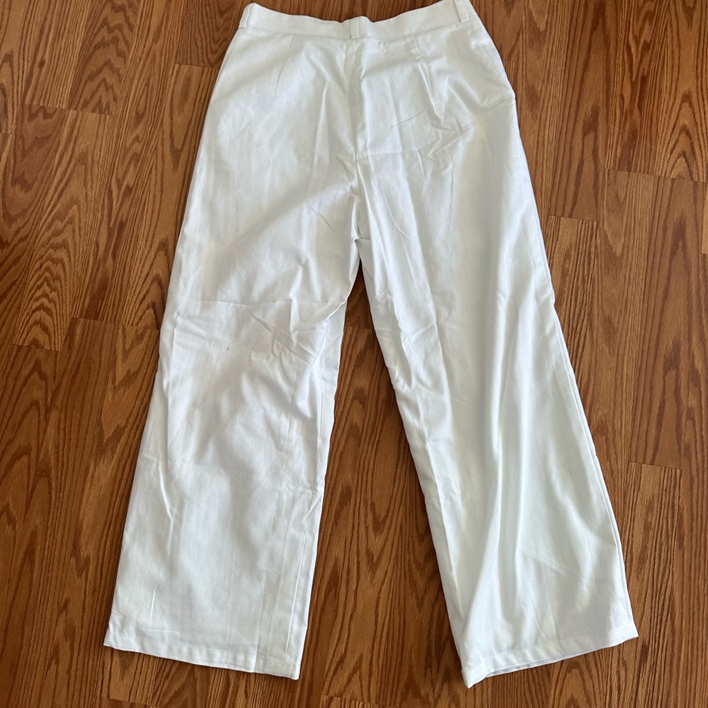 White Wide-Leg Pants
